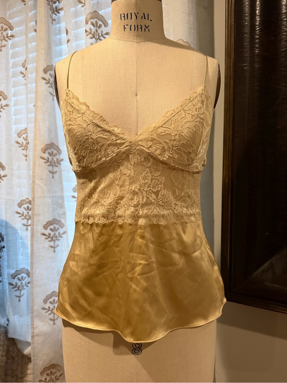 Banana Republic champaign Lace Silk satin Camisole